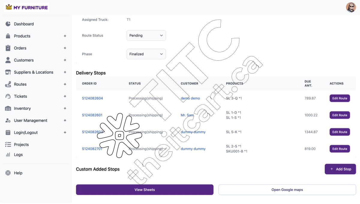 Custom Software For Furniture Store