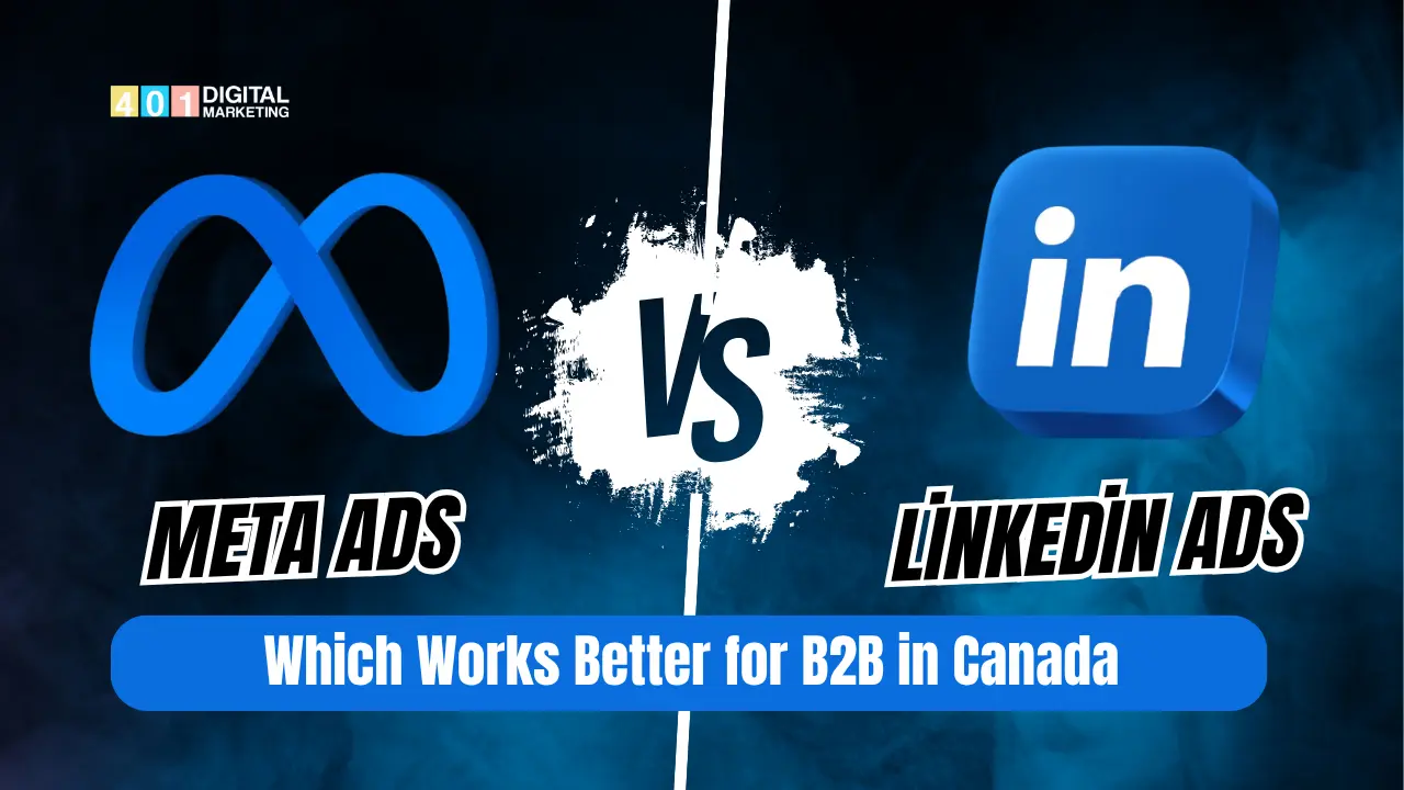 Meta Ads vs LinkedIn Ads for B2B in Canada by Digital Marketing 401 Agency Mississauga